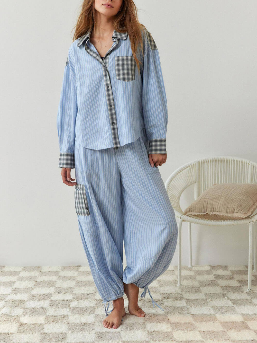 Ensemble pyjama ample bleu ciel