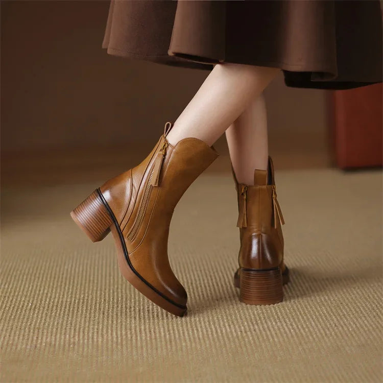 Bottines élégantes en cuir Ladivania™